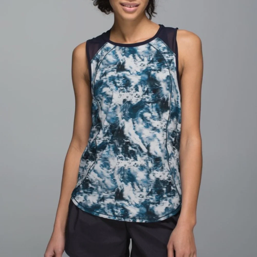 LULULEMON Blue Mesh Performance Tank Top XS